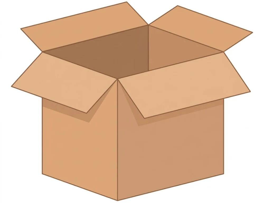 Caja de cartón abierta lista para empacar